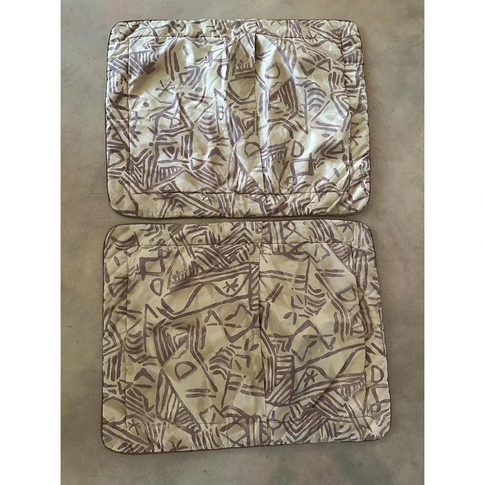 THOMASVILLE  Queen Shams Bed Skirt/Dust Ruffle Throw Pillow Cases Set Tan/Gold